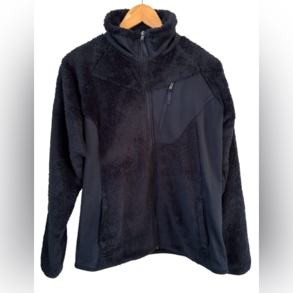 Columbia By the Lake plsh nvy full zp jkt w frnt pckts SZ L Cabincore cozy